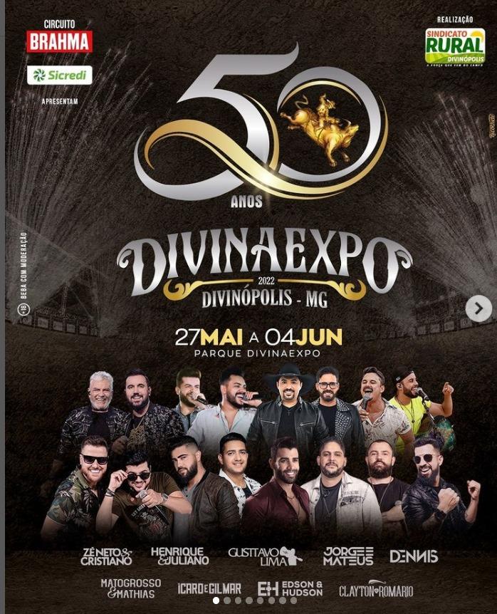 Divulgadas as atrações da 50ª Divinaexpo