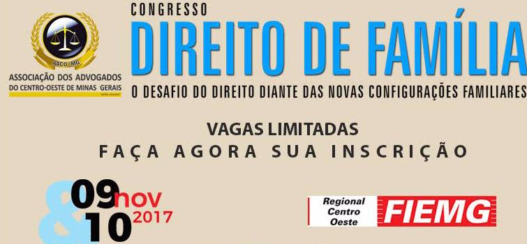 Congresso em Divinópolis abordará as novas configurações familiares e o desafio do direito