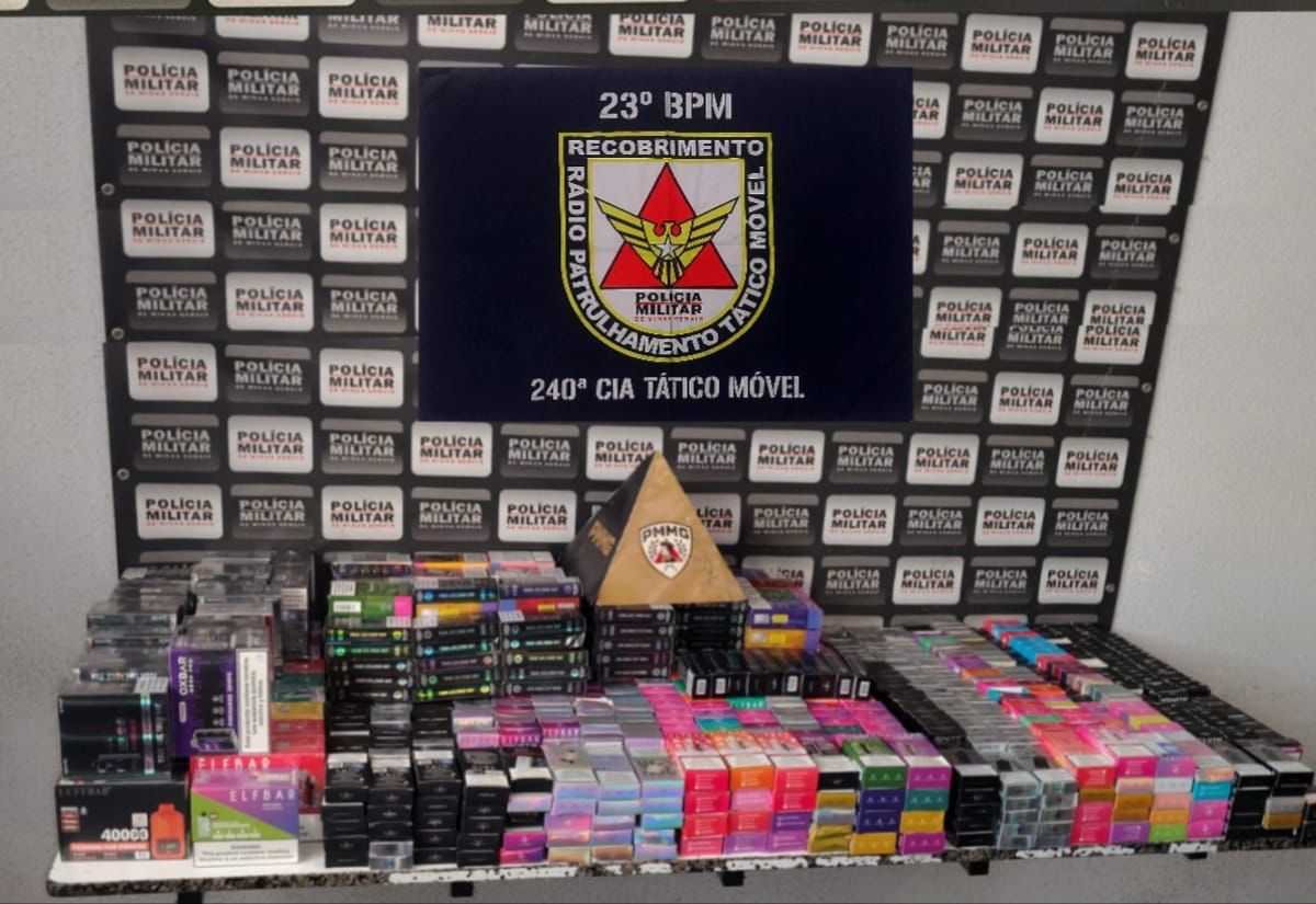 Polícia apreende cigarros eletrônicos de origem ilícita em “loja” domiciliar no bairro Alvorada, em Divinópolis